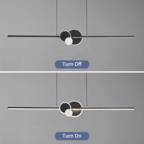 Modern Hanging LED Chandelier Tables, Restaurants, Kitchens, Minimum Ceiling Chandeliers, Home Decorative Lights, Linear - vue 5 sur 6