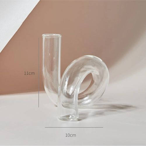 bougeoir en verre transparent décoration intérieure moderne nordique - vue 13 sur 31