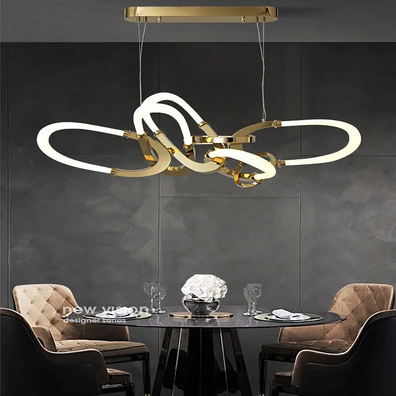 lustre en acier inoxydable galvanisé design irrégulier - vue 1 sur 12