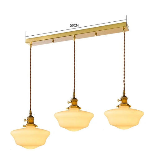 suspension led en verre avec prise en cuivre nordique moderne - vue 15 sur 28