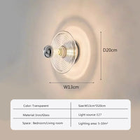 Applique murale en verre led nordique ondulations d'eau ronde