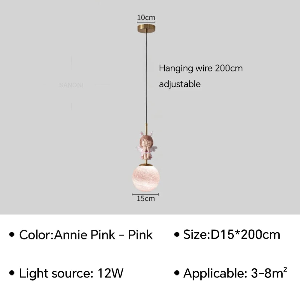 applique murale led design lune et planète pour décoration intérieure - vue 17 sur 18