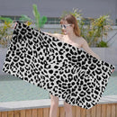 serviette de bain microfibre motif leopard vache enfant