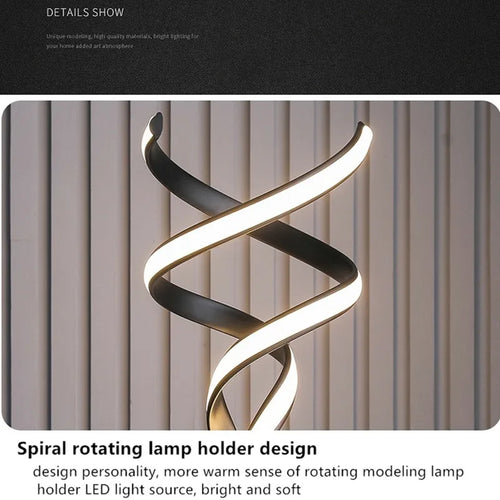 Lampadaire led moderne luxe spirale double télécommande gradation - vue 8 sur 8