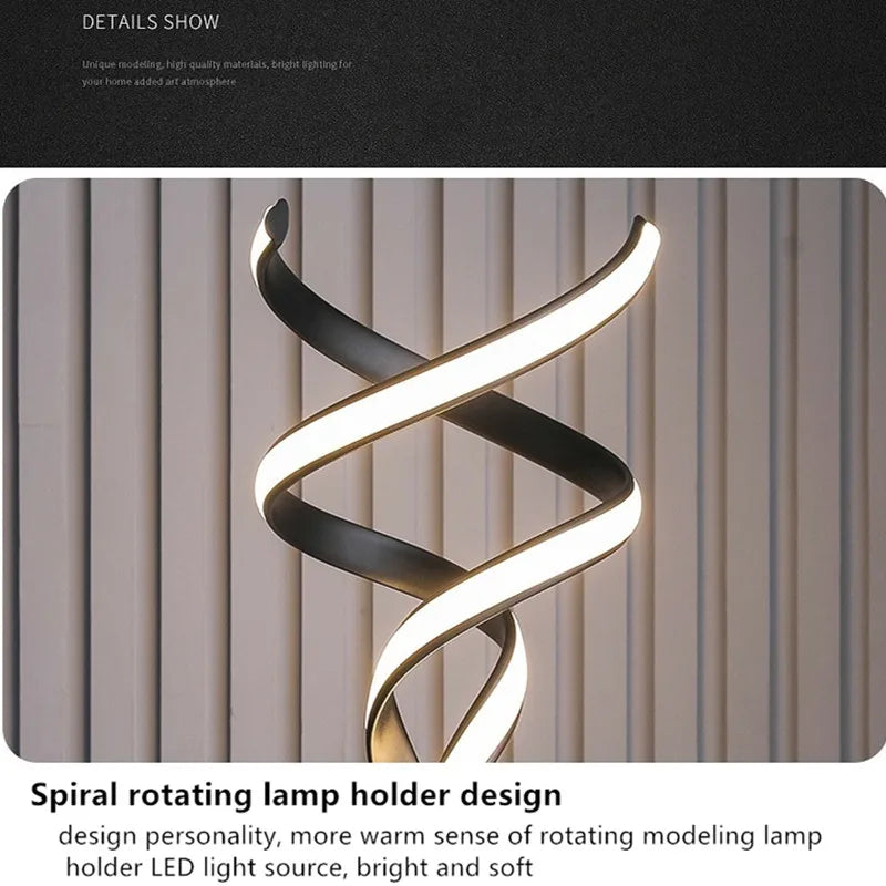 Lampadaire led moderne luxe spirale double télécommande gradation - vue 8 sur 8