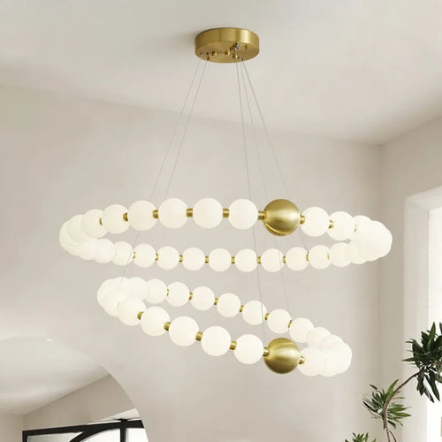 lustre nordique led acrylique éclairage décoratif suspension - vue 2 sur 19