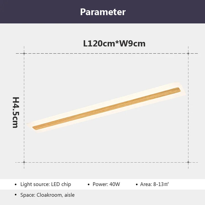 plafonnier led design nordique grain de bois moderne décoratif - vue 4 sur 16