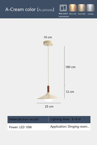 suspension led design moderne avec protection oculaire en fer et acrylique