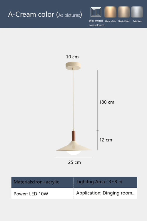 suspension led design moderne avec protection oculaire en fer et acrylique