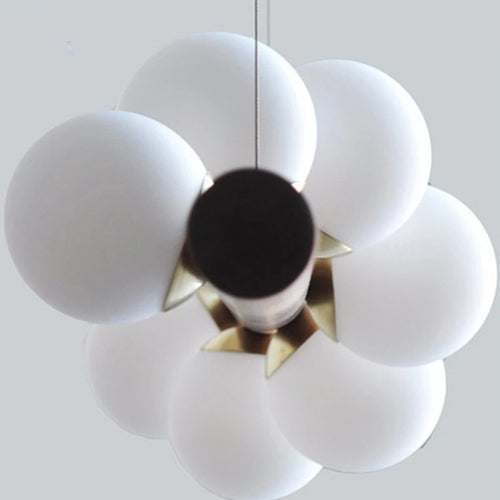 LED longue suspension en bois lumières moderne boule de verre lustre Art Design Luminaire en bois G9 suspension pour éclairage de salle à manger - vue 5 sur 10