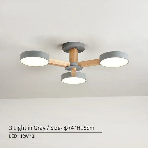 plafonnier moderne en bois à éclairage led pour décoration intérieure - vue 9 sur 15