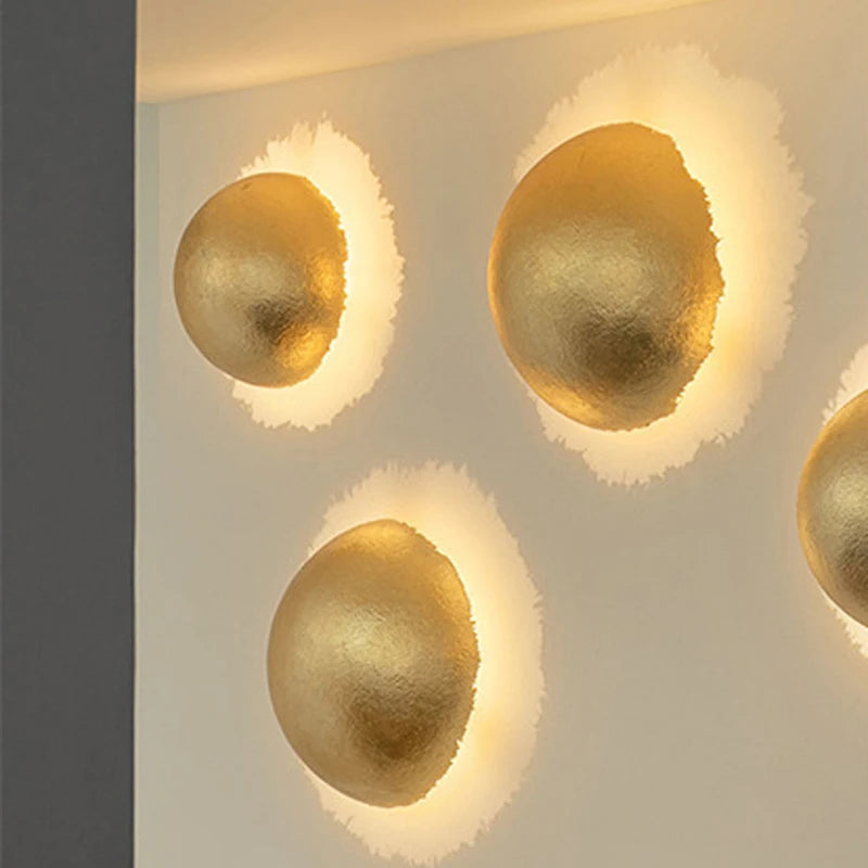 applique murale décorative nid style américain en feuille d'or - vue 3 sur 6
