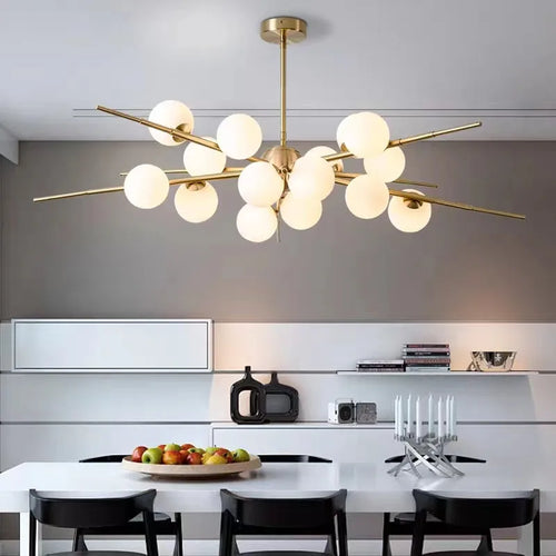 lustre bauhaus design boule de verre pour éclairage moderne - vue 3 sur 10