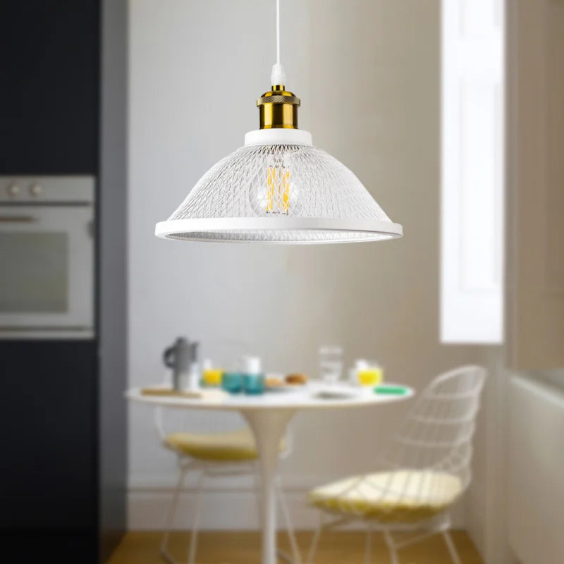 SANDYHA moderne créatif suspension rétro Style industriel grille lampes LED pour chambre chevet salle à manger décor lustres - vue 4 sur 10