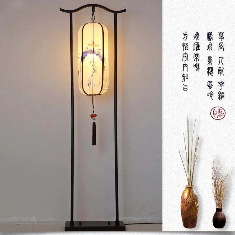 lampadaire classique en tissu pour décoration intérieure - vue 4 sur 13