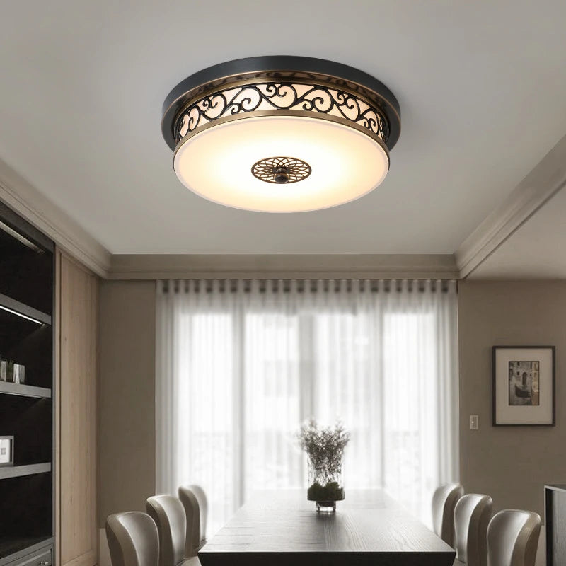 plafonniers led circulaires style rétro américain décoration moderne - vue 5 sur 8