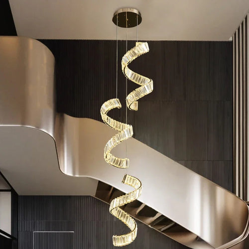 Luxury Restaurant LED Crystal Chandelier Modern High-end Design Gold/Silver Dimming Lamp Bar Kitchen Island Stair Pendant Lights - vue 7 sur 12