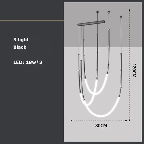 lustre art déco en métal noir avec éclairage led - vue 9 sur 16