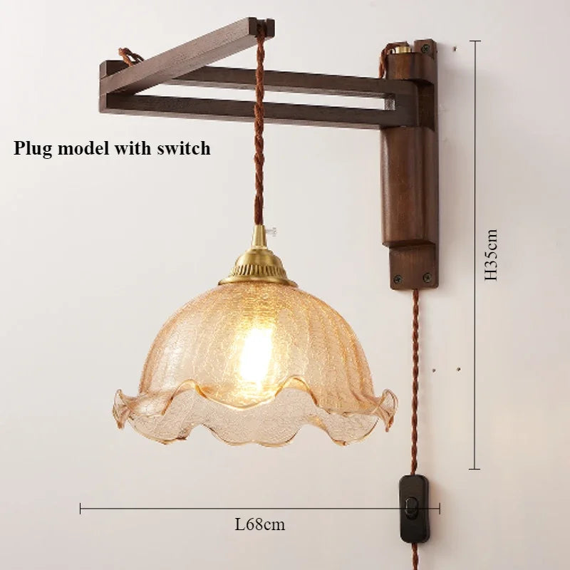 lampe moderne en bois de noyer avec lumière led décorative - vue 13 sur 21