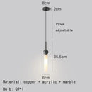 suspension en marbre et cuivre pour éclairage intérieur moderne