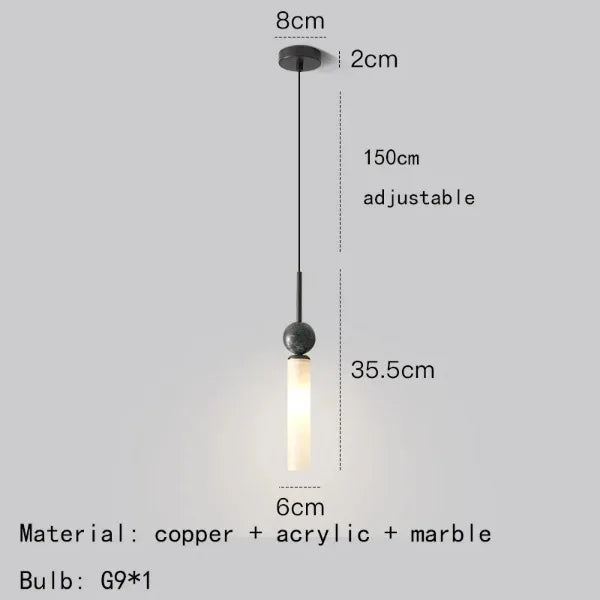 suspension en marbre et cuivre pour éclairage intérieur moderne - vue 7 sur 16