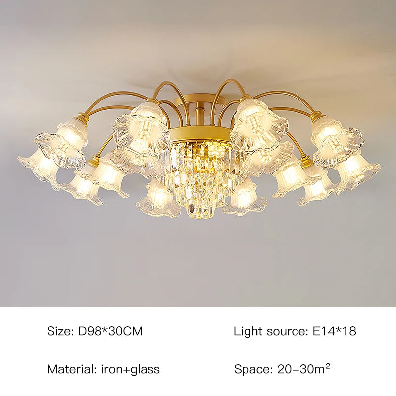 lustre rétro en cristal pour décoration intérieure élégante - vue 13 sur 18
