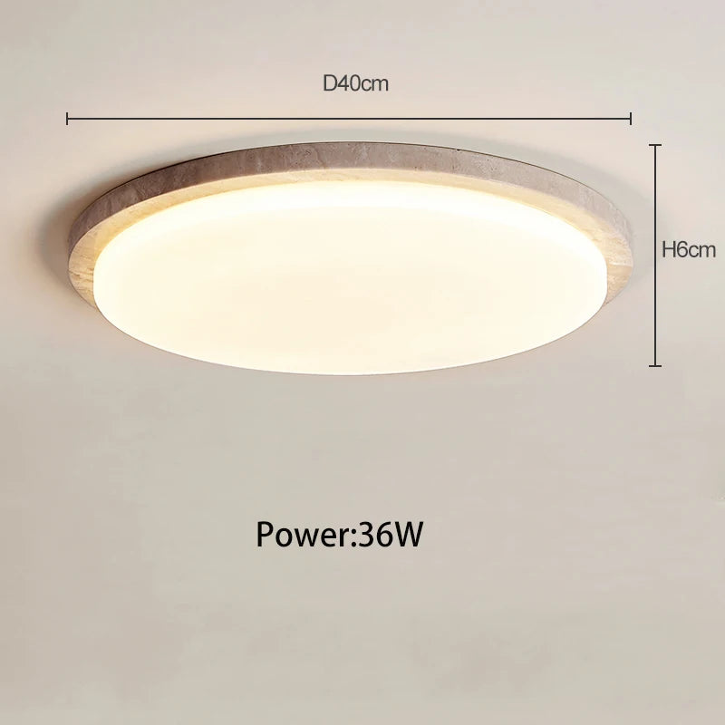 plafonnier led style wabi-sabi japonais en pierre de grotte - vue 8 sur 9
