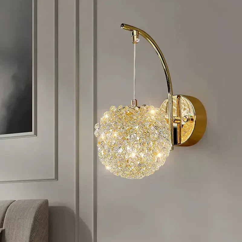 applique murale nordique design en boule de cristal décorative - vue 2 sur 8