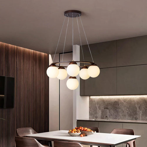 suspension en bois et verre design moderne pour intérieur 2024 - vue 5 sur 13
