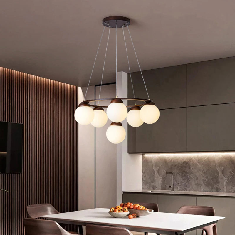 suspension en bois et verre design moderne pour intérieur 2024 - vue 4 sur 13