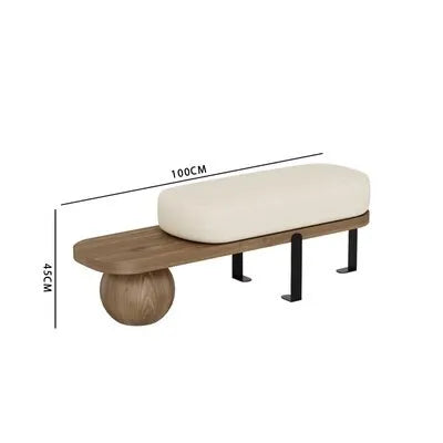 tabouret nordique en bois massif pour chaussures et repos - vue 20 sur 27