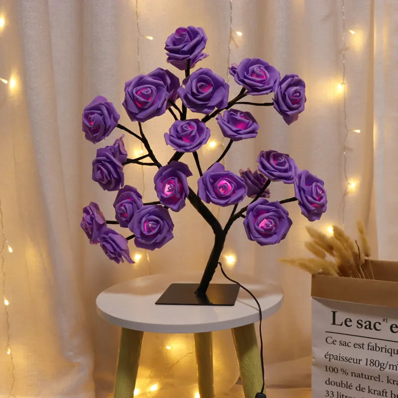 lampe de table led arbre cerisier cristal veilleuse nordique - vue 9 sur 19