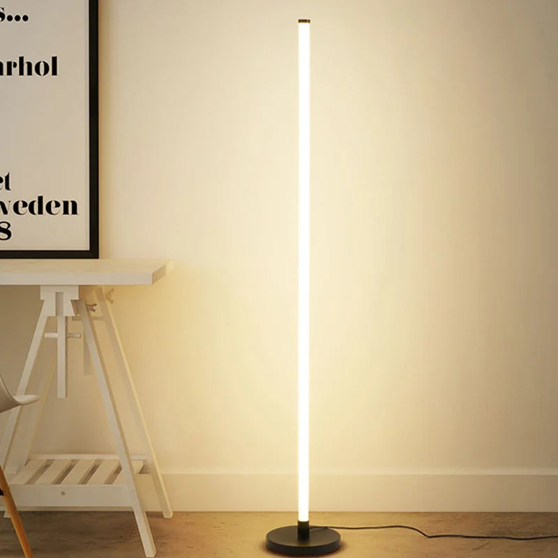 Lampadaire LED moderne longue bande lumineuse chambre salon Luminaire étude éclairage Vertical chambres de chevet décor luminaires Lustre - vue 5 sur 9