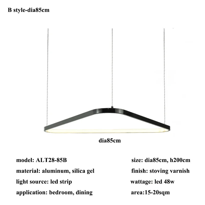 lustre Moderne noir irrégulier Led éclairage salon salle à manger nordique décor à la maison chambre - vue 13 sur 13