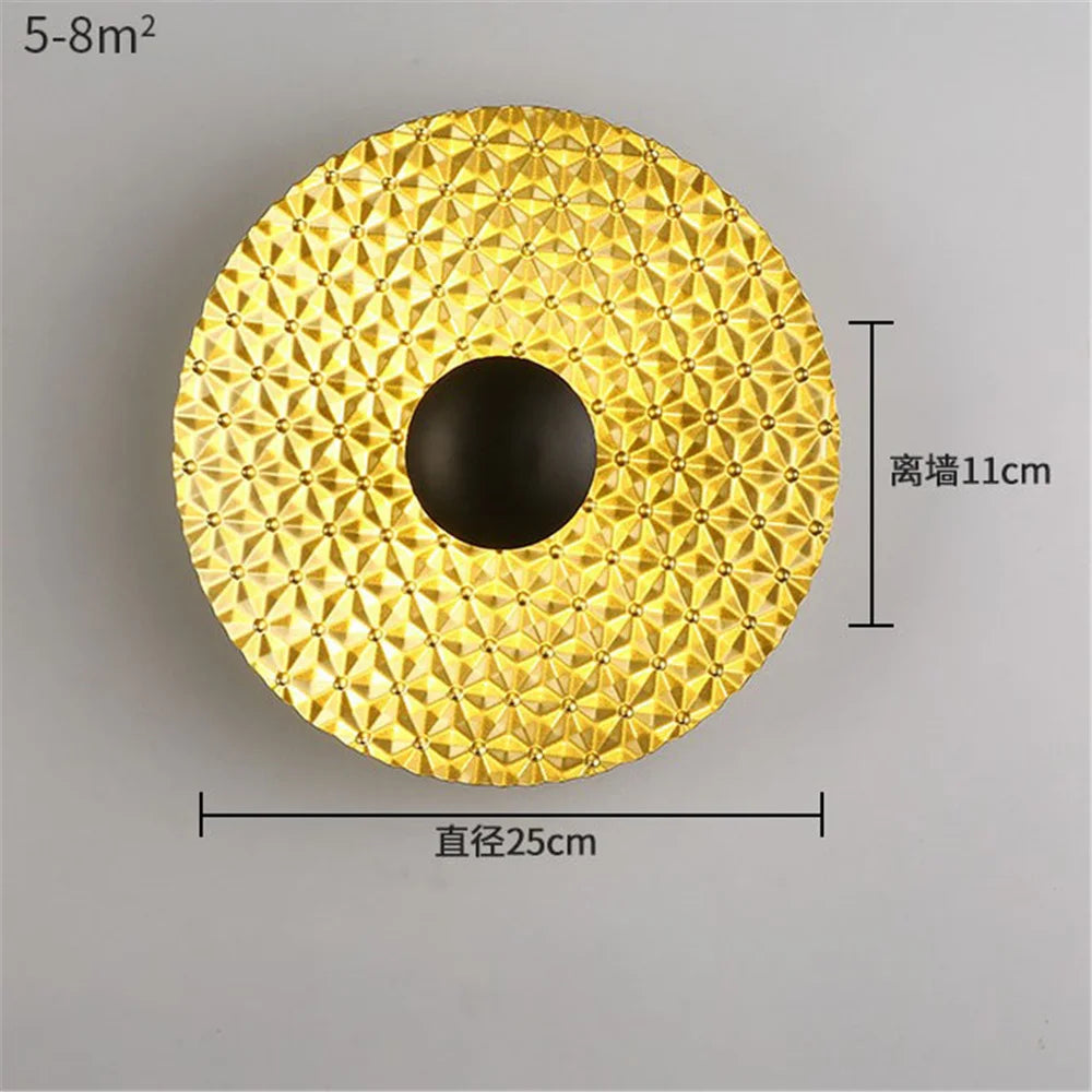applique murale LED ronde en métal nordique décoratif pour intérieur moderne - vue 16 sur 23