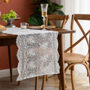 Chemin de table dentelle florale beige style bohème