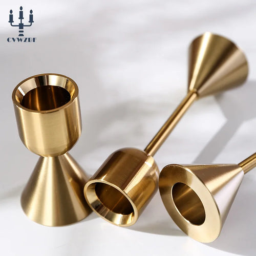 bougeoirs en métal pour mariage décoration romantique et fêtes - vue 4 sur 7