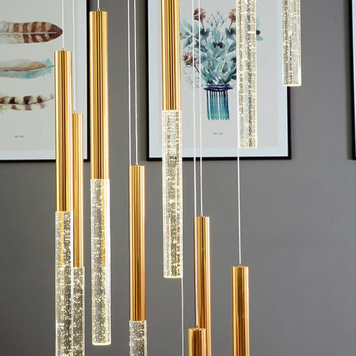 suspension en cristal lustre LED pour éclairage décoratif intérieur - vue 3 sur 12