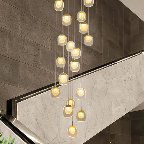 suspension moderne en cristal pour éclairage décoratif intérieur - vue 6 sur 20