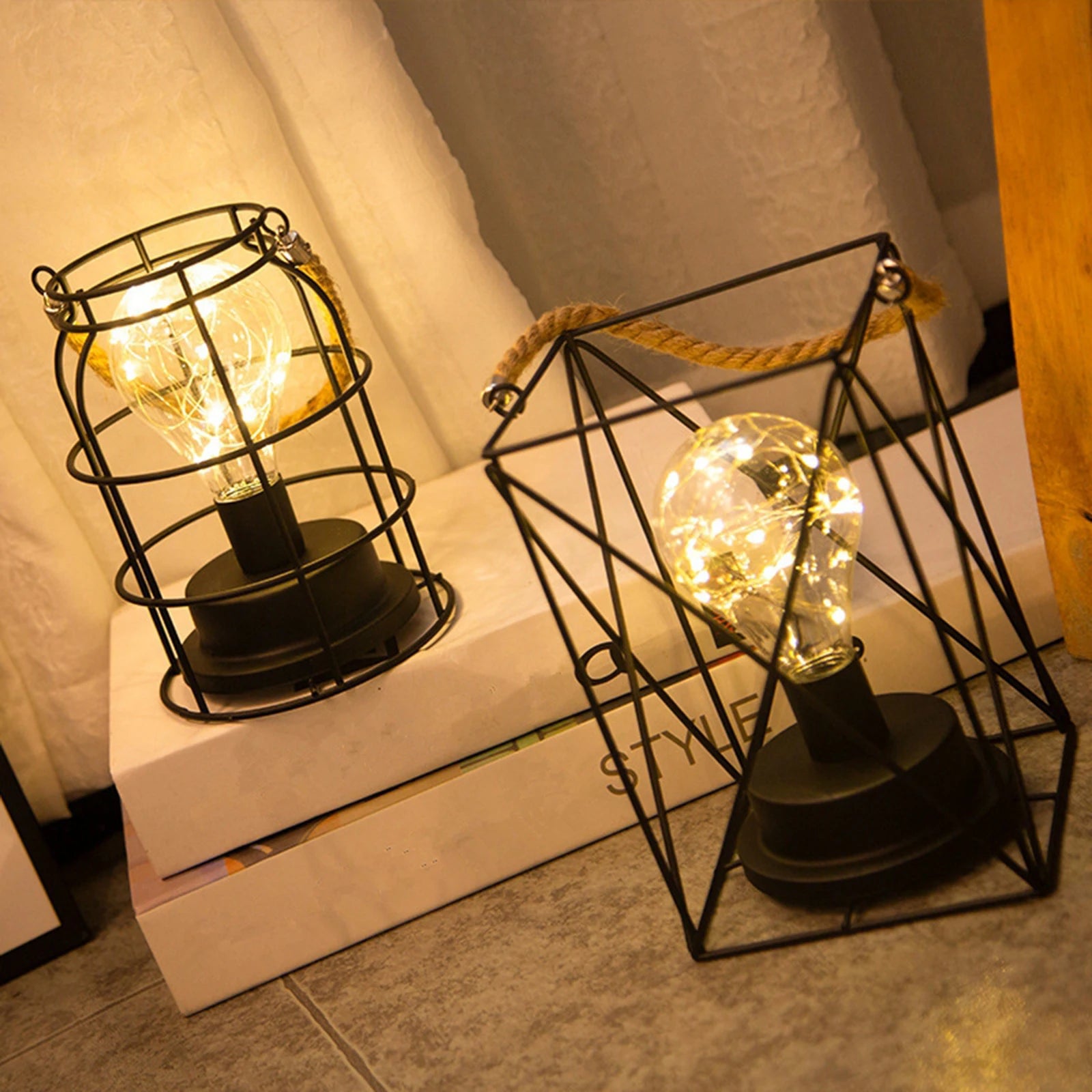 rétro-fer-forgé-lampe-table-bureau-lecture-veilleuse - vue 3 sur 9