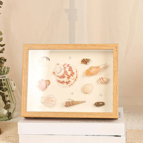 cadre photo en bois avec fleurs séchées et plantes 3D fait main - vue 4 sur 10