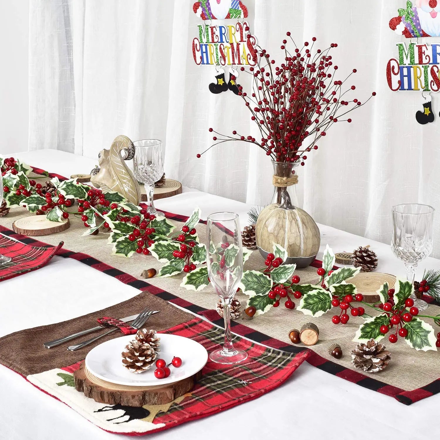 guirlande de feuilles artificielles pour décoration de noël - vue 3 sur 14