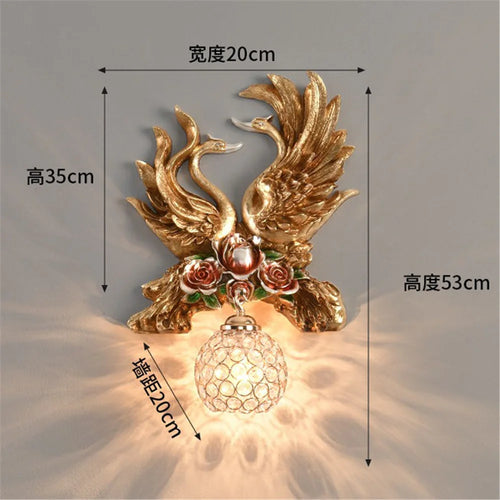 applique murale led en résine cygne décoration créative et moderne - vue 10 sur 10