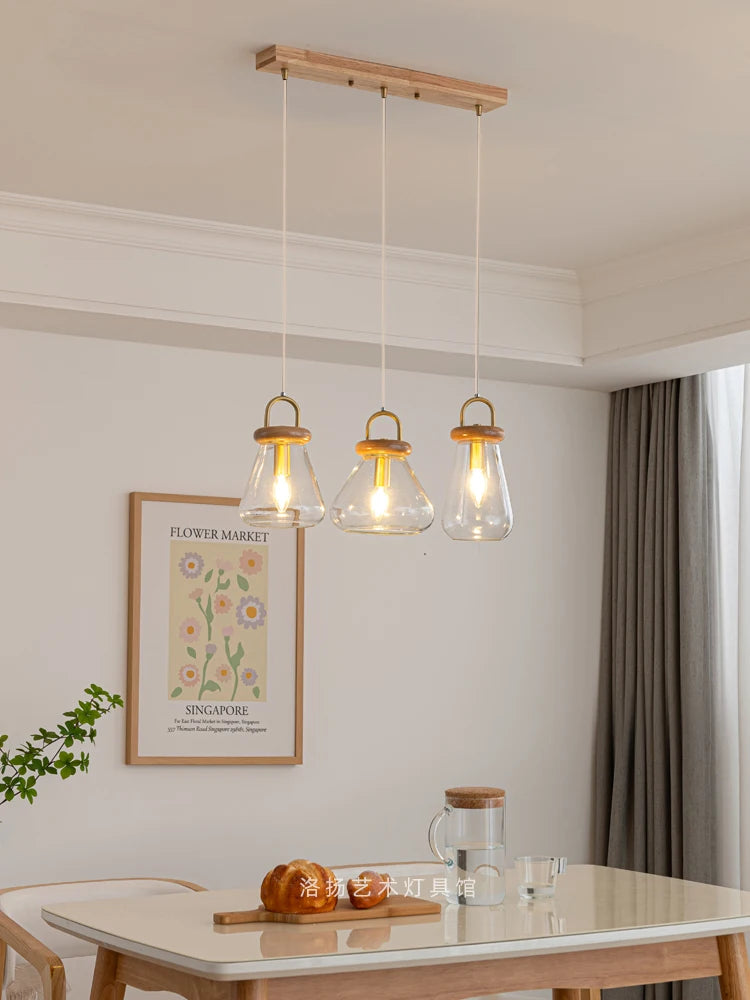 suspension abat-jour en verre transparent style art déco pour éclairage intérieur - vue 3 sur 11