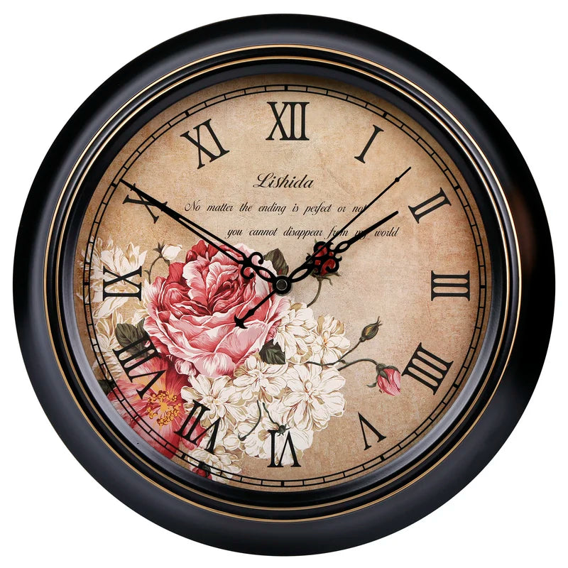 horloge murale vintage silencieuse design classique en métal - vue 21 sur 26