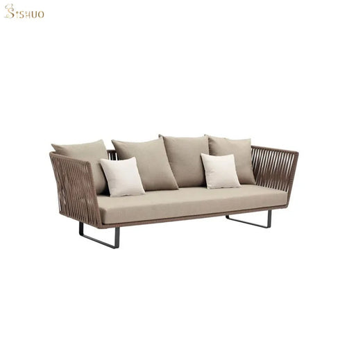 banc de jardin canapé d'angle en rotin pour extérieur - vue 12 sur 12