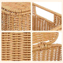 panier de rangement en rotin synthétique avec couvercle