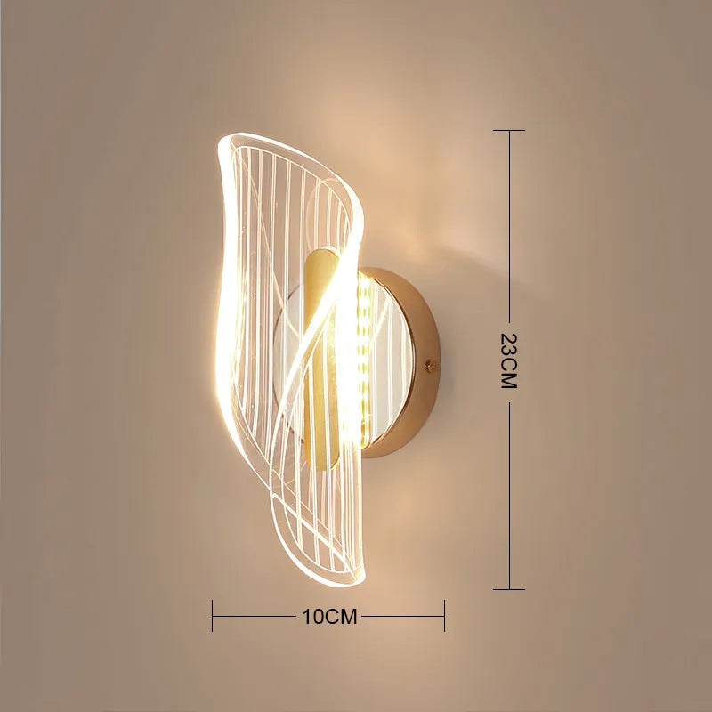 Applique murale moderne led acrylique salon intérieur chambre décoration - vue 10 sur 12