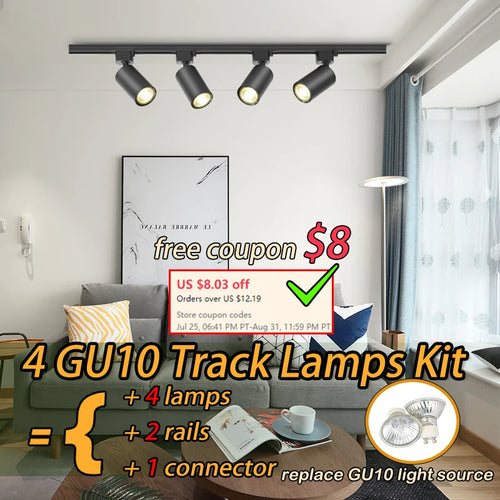 kit d'éclairage sur rail spots dimmables pour décoration intérieure - vue 2 sur 14