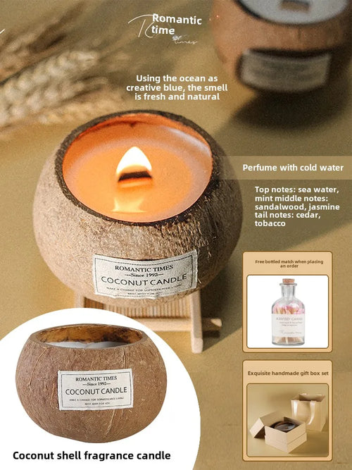 coffret cadeau bougie parfumée noix de coco souvenir de noël - vue 18 sur 20